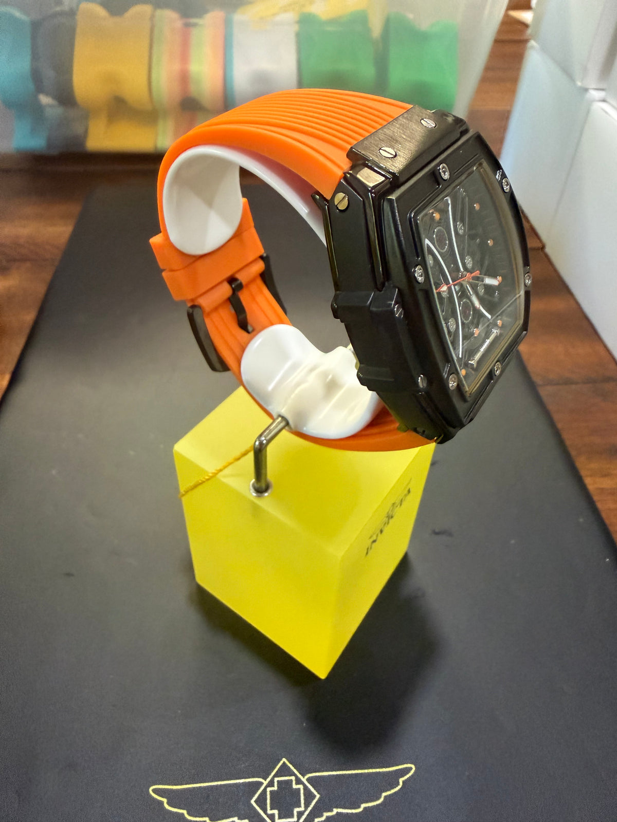 Invicta Skeleton Dial Orange Watch