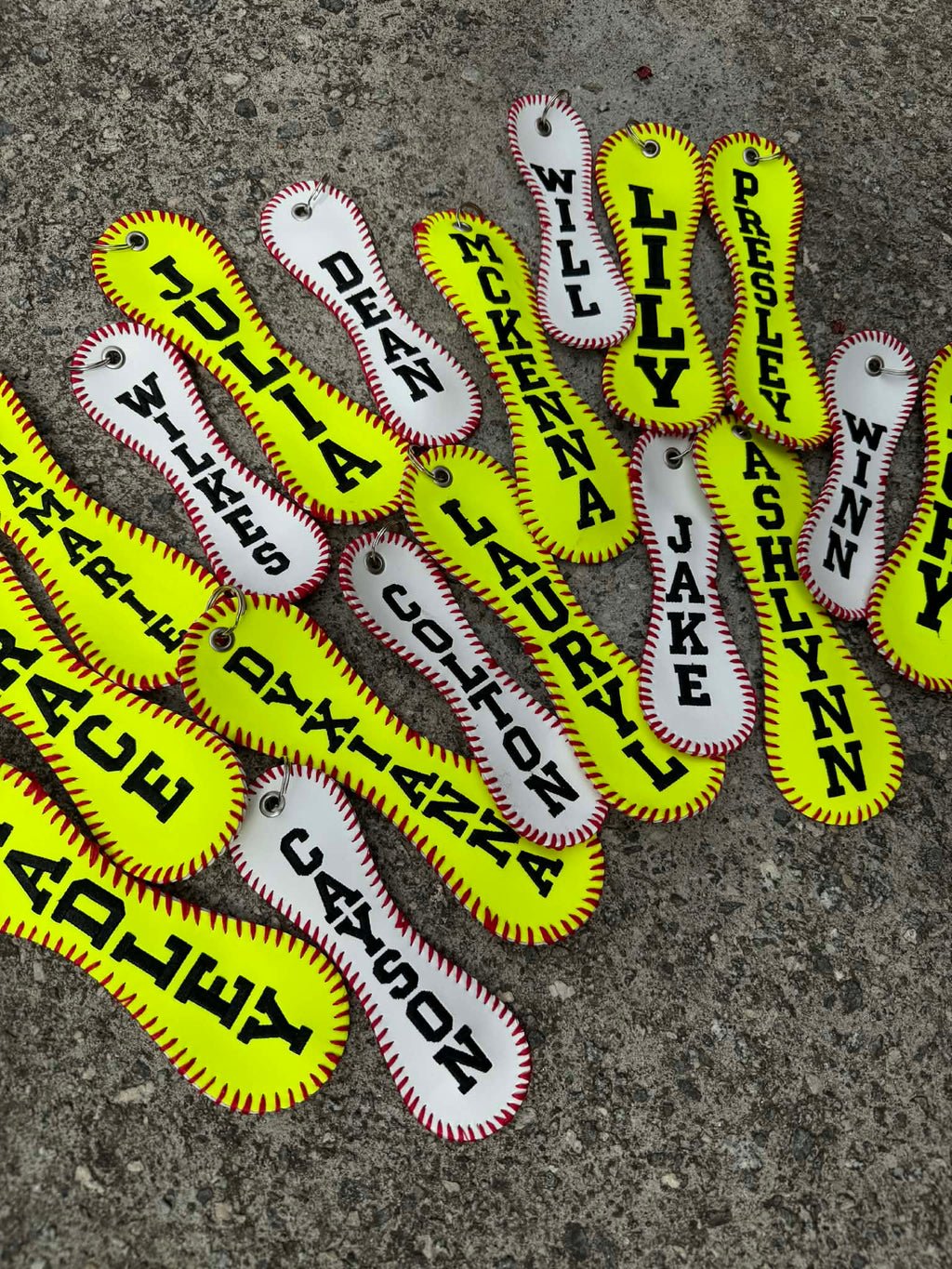 Personalized Embroidered Baseball or Softball Bag Tag | Keychain