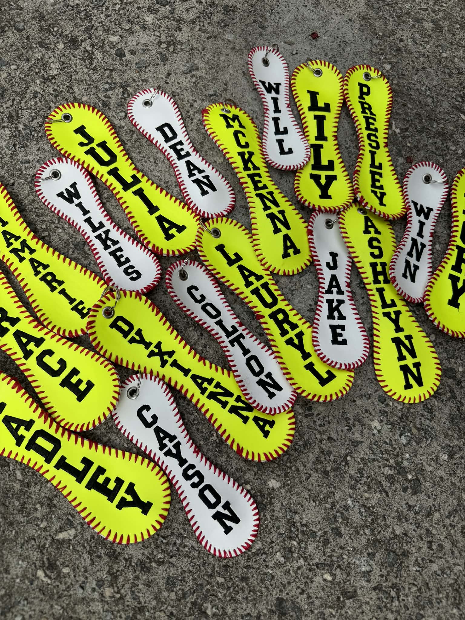 Personalized Embroidered Baseball or Softball Bag Tag | Keychain