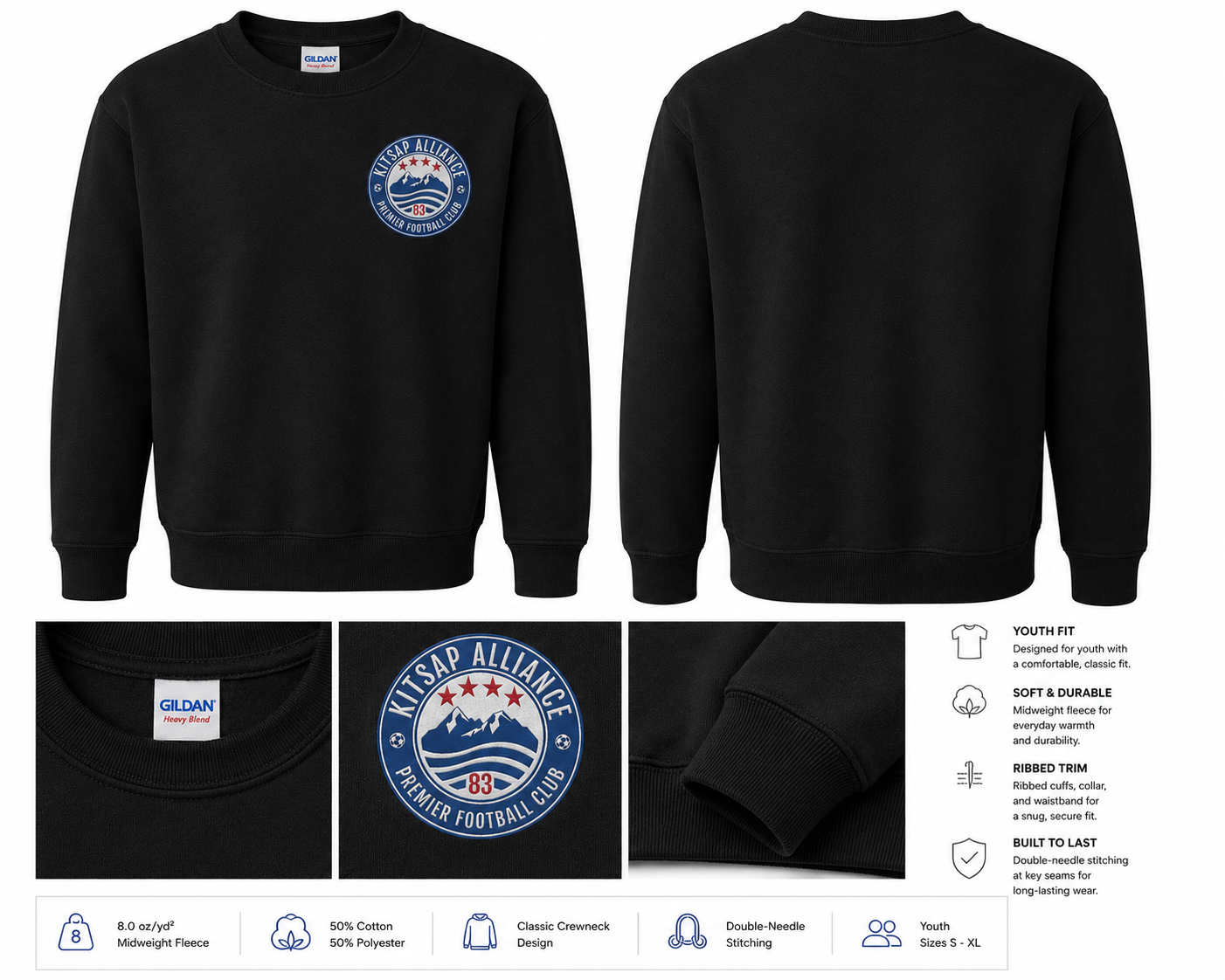 Gildan® Youth Heavy Blend™ Crewneck Sweatshirt