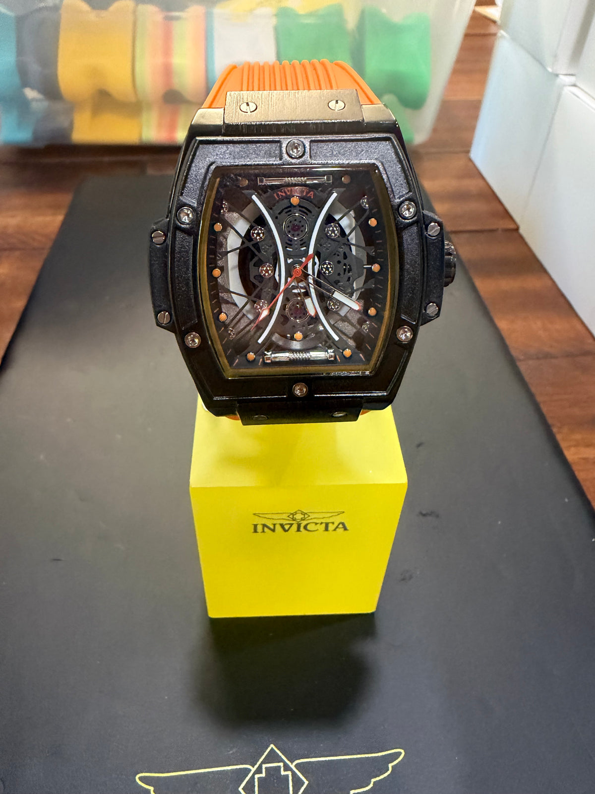 Invicta Skeleton Dial Orange Watch