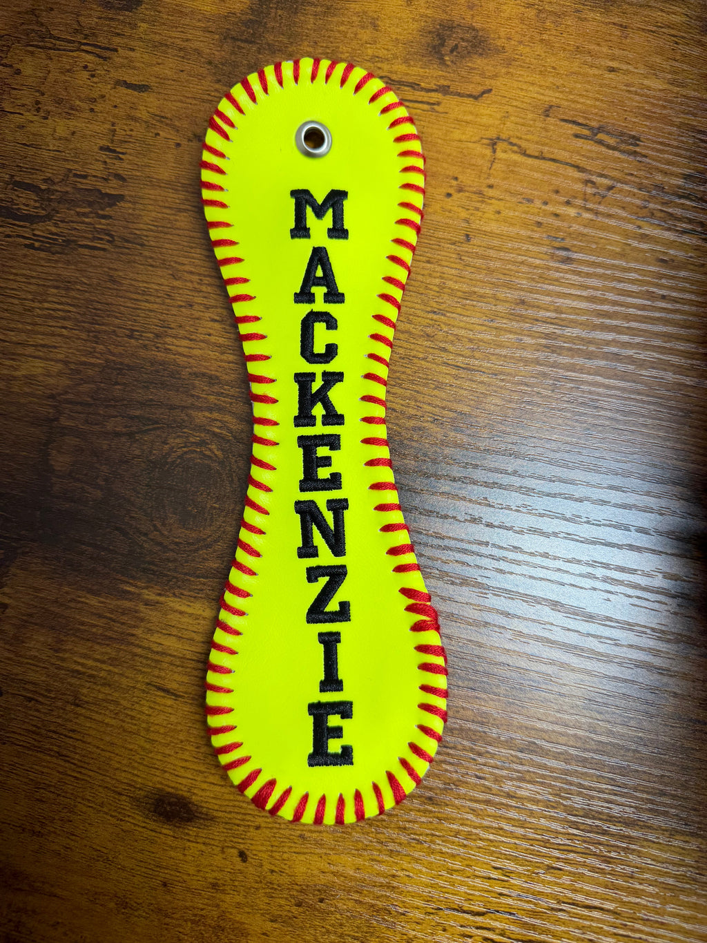 Personalized Embroidered Baseball or Softball Bag Tag | Keychain