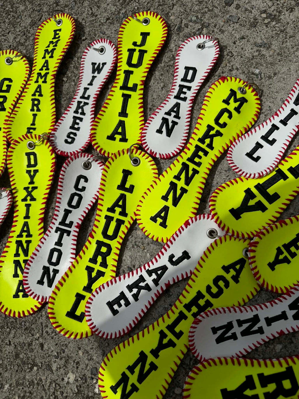 Personalized Embroidered Baseball or Softball Bag Tag | Keychain